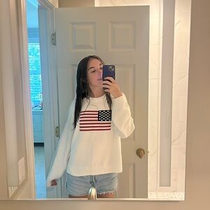 White American Flag Sweater